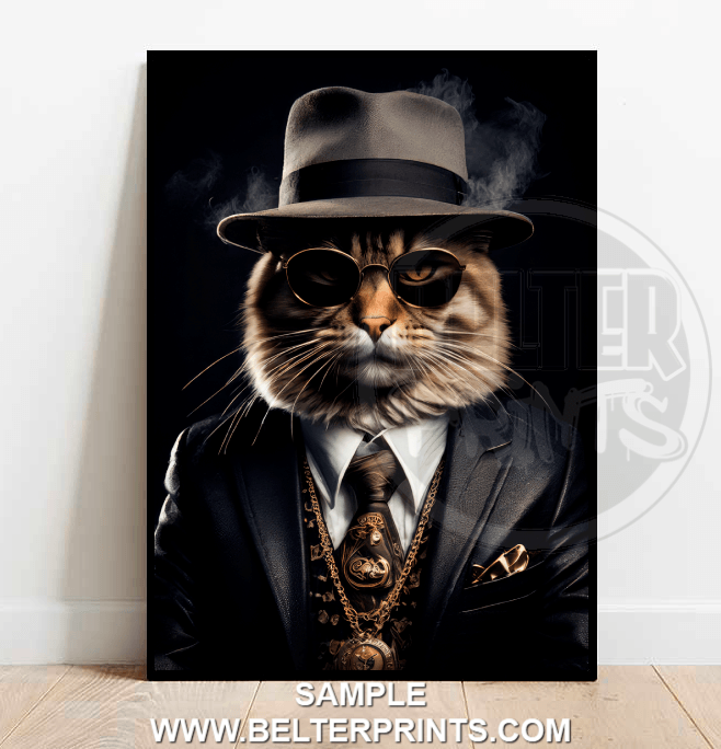 Felix Fashion Wall Art Print – Sophisticated Cat in Suit