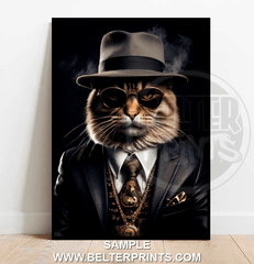 Felix Fashion Wall Art Print – Sophisticated Cat in Suit