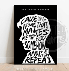 Arctic Monkeys High Lyric Wall Art | Modern Music Poster