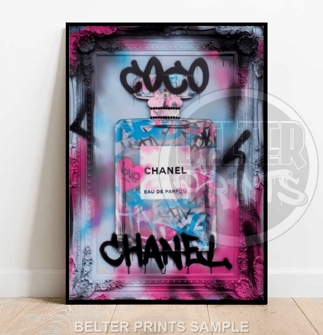 Graffiti Chanel Bottle Pop Art Print – Bold Fashion Wall Art