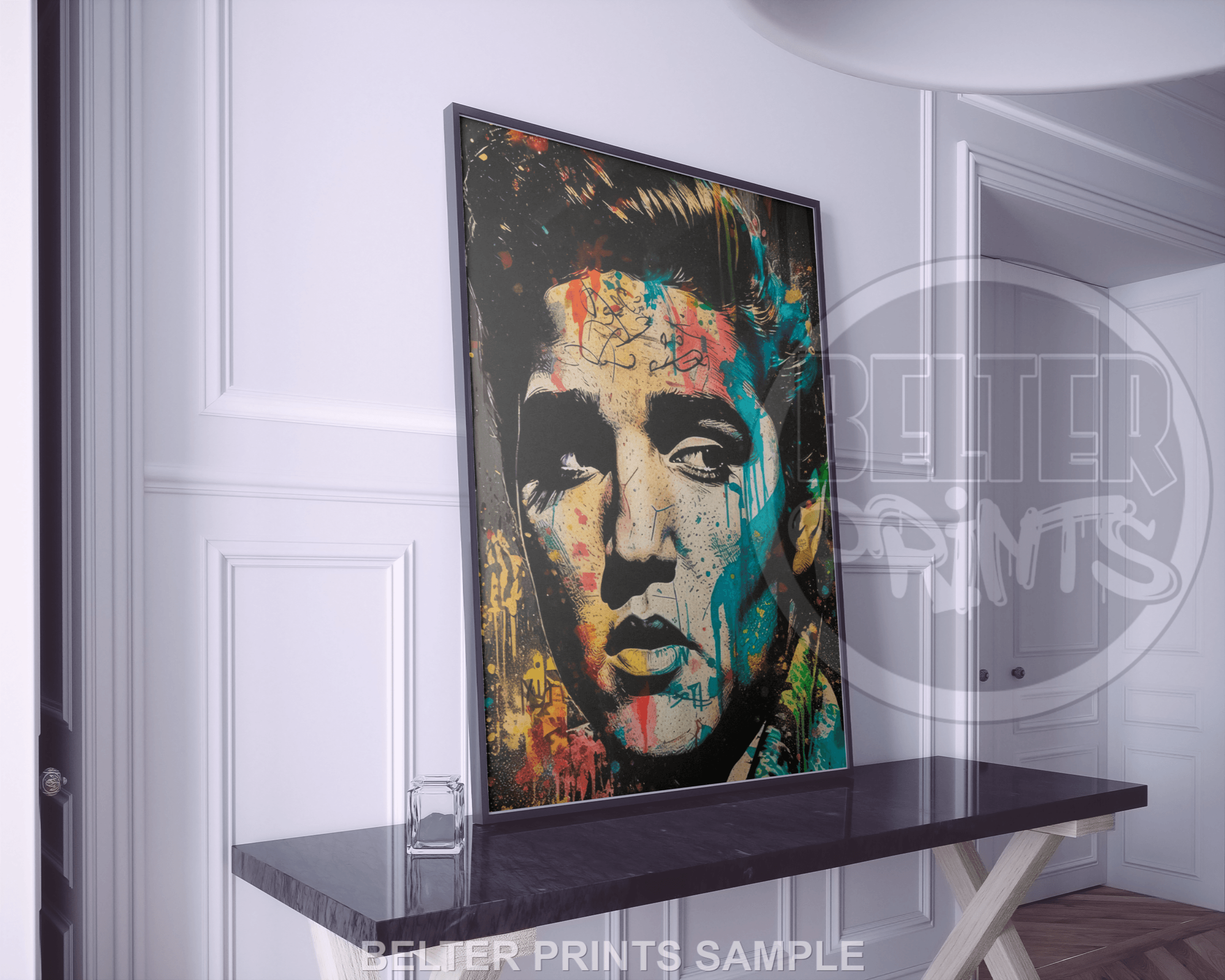 VIVA COLOUR | Elvis Presley Wall Art | Abstract Pop Art Portrait Print