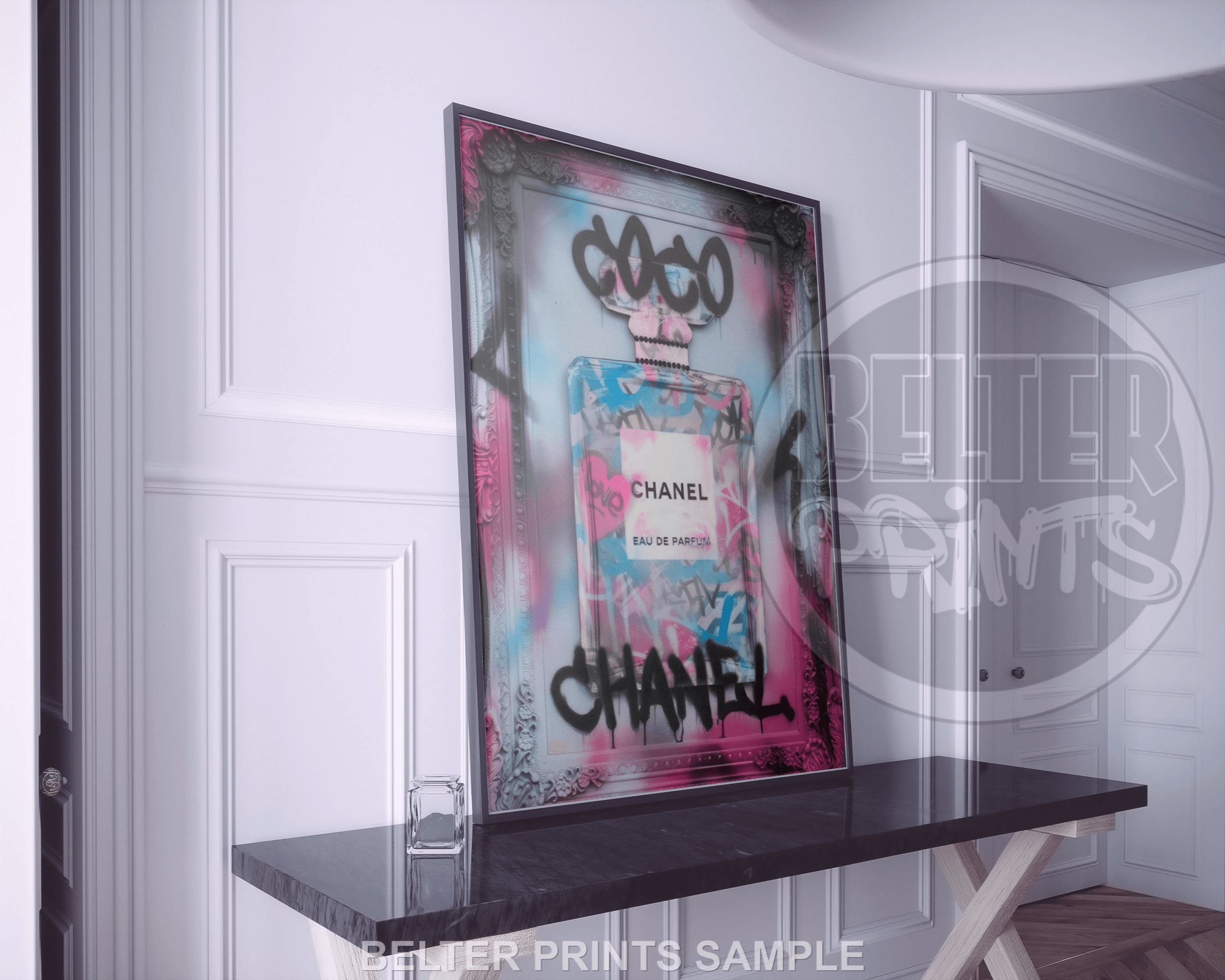 Graffiti Chanel Bottle Pop Art Print – Bold Fashion Wall Art