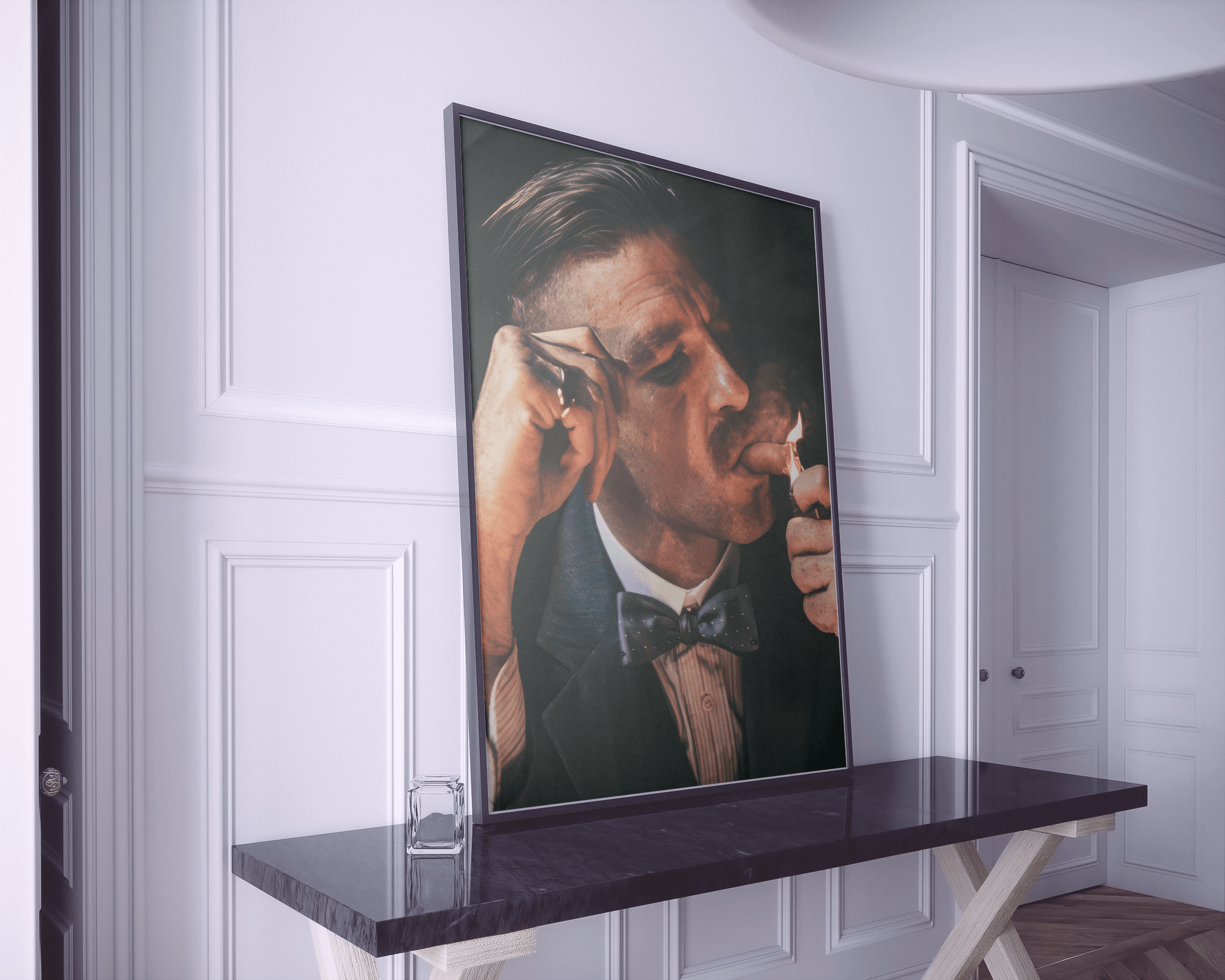 Peaky Blinders Arthur Shelby Wall Art Print – Smoking Noir Portrait for TV Show Fans