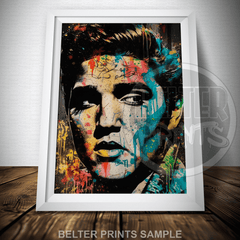 VIVA COLOUR | Elvis Presley Wall Art | Abstract Pop Art Portrait Print
