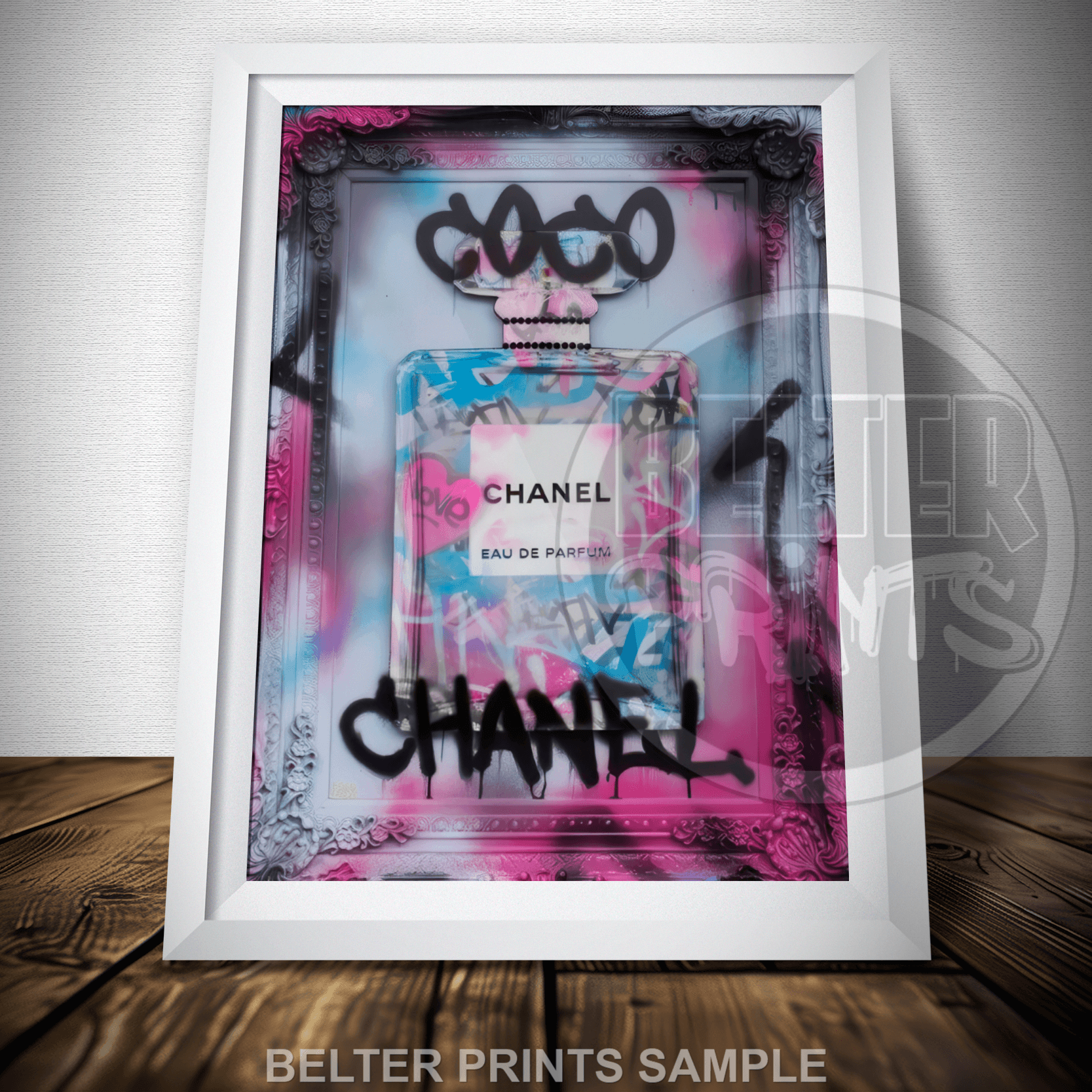 Graffiti Chanel Bottle Pop Art Print – Bold Fashion Wall Art