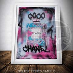 Graffiti Chanel Bottle Pop Art Print – Bold Fashion Wall Art
