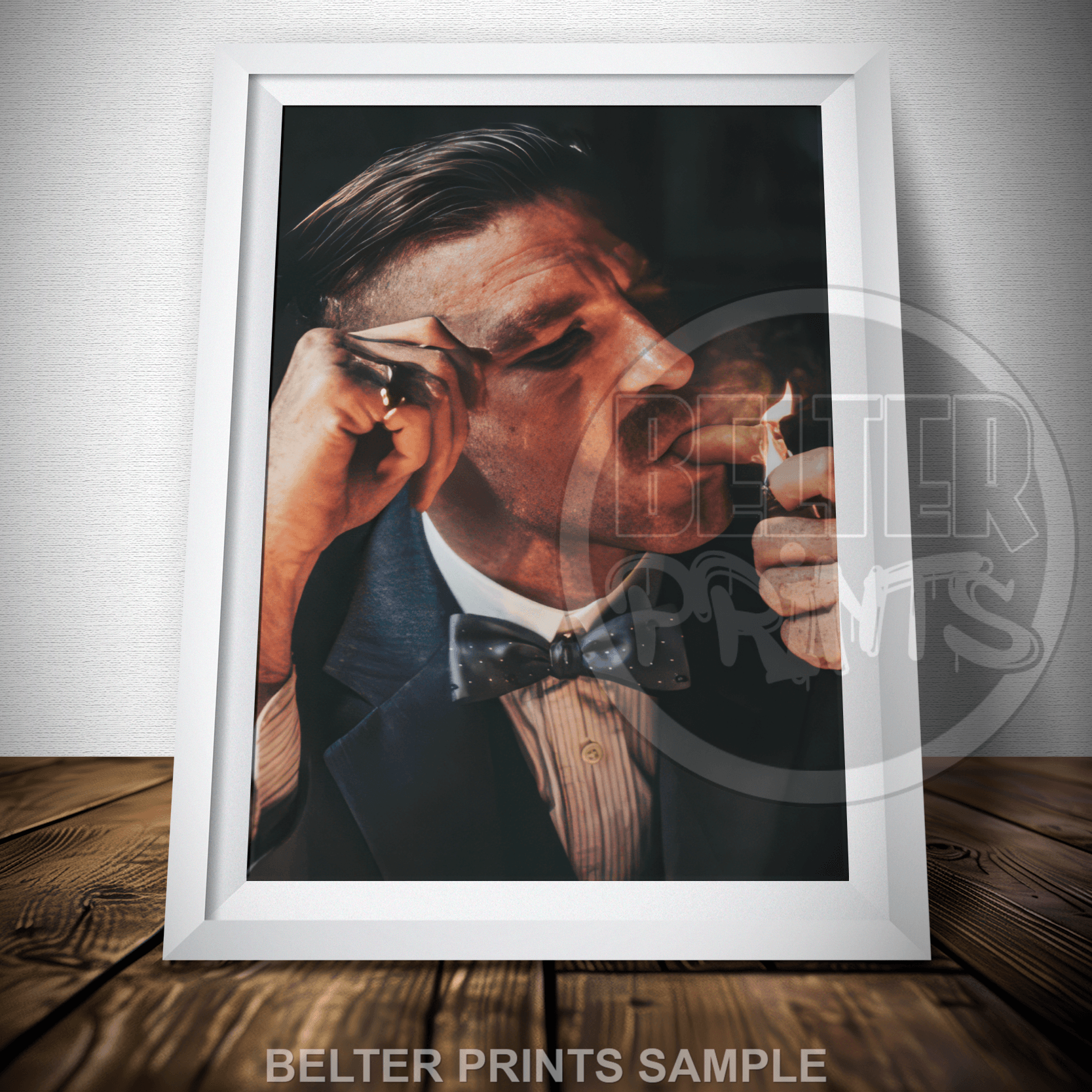 Peaky Blinders Arthur Shelby Wall Art Print – Smoking Noir Portrait for TV Show Fans