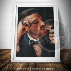 Peaky Blinders Arthur Shelby Wall Art Print – Smoking Noir Portrait for TV Show Fans
