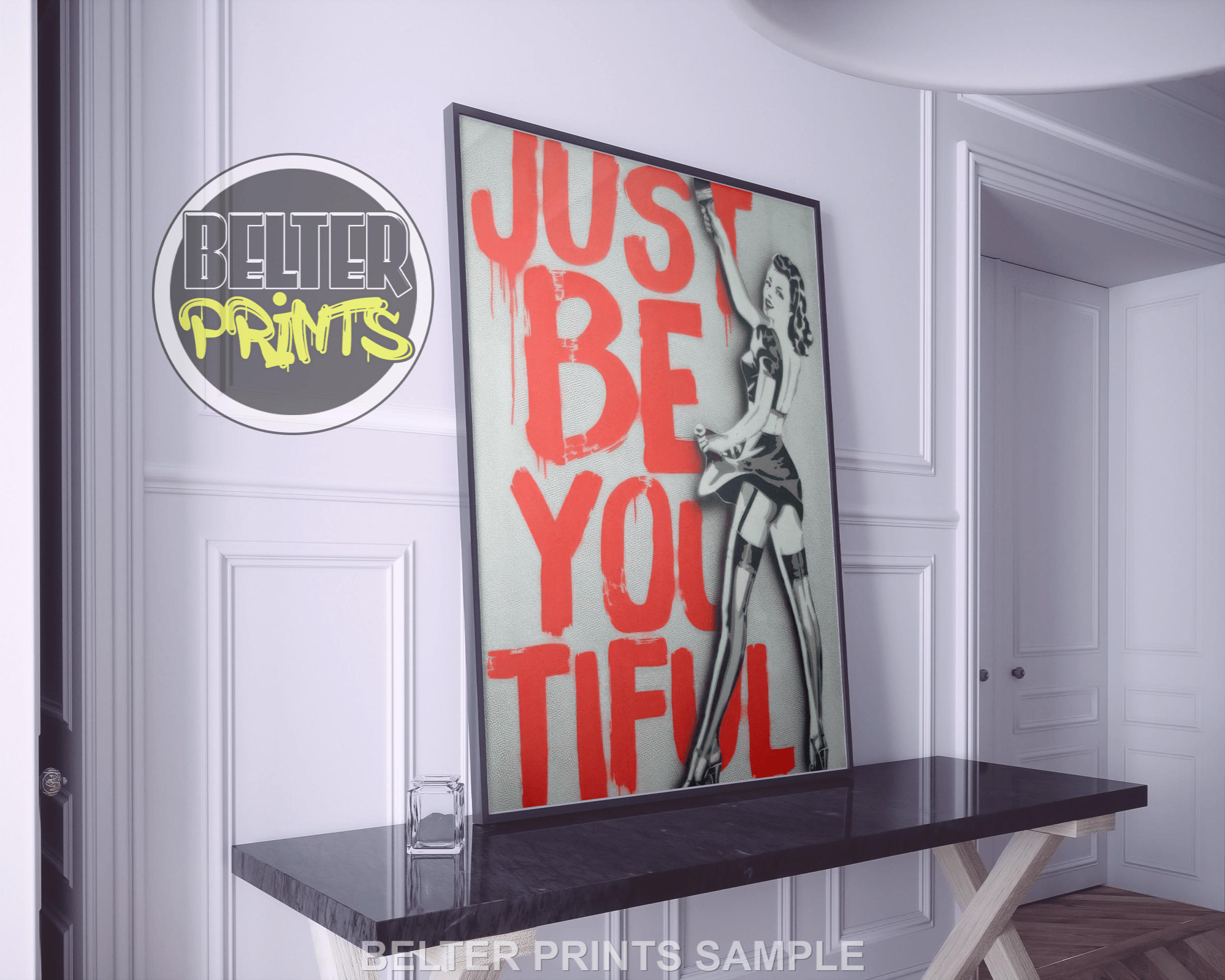 Just Beautiful Banksy-Inspired Wall Art Print