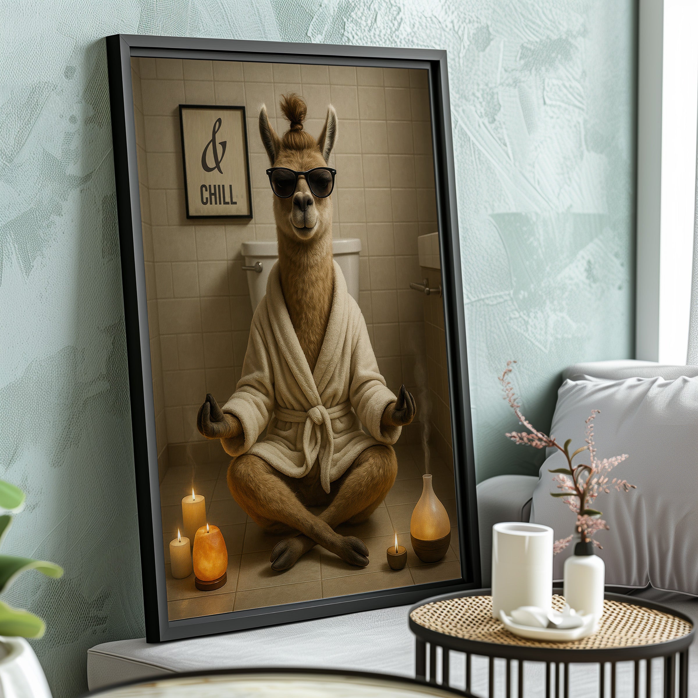 Zen Llama | Unique Funny Chill Animal Wall Art Print