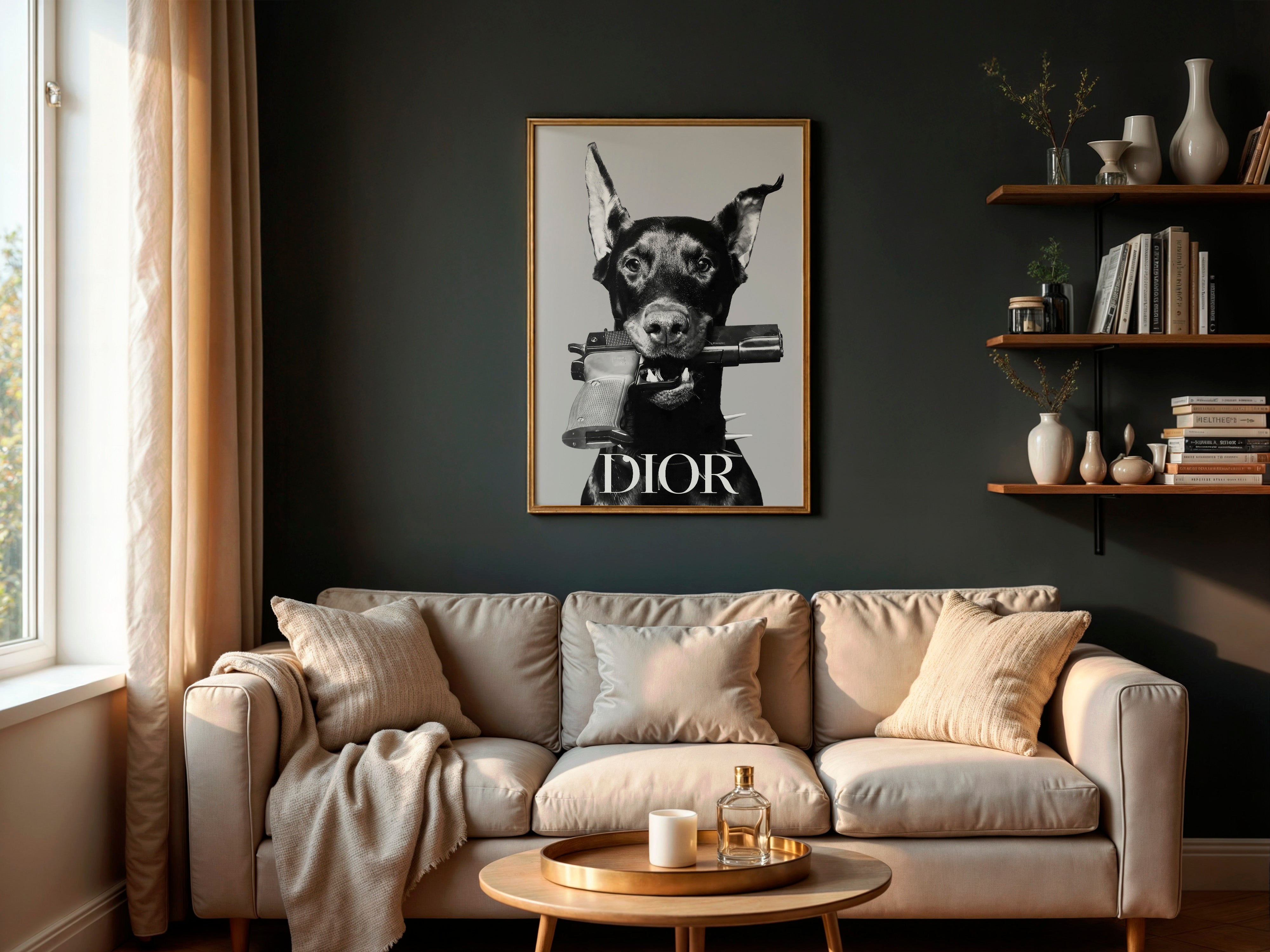 Dior Inspired Wall Art | Fierce Doberman Fashion Print