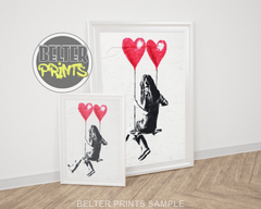 Heart Swing Banksy-Inspired Wall Art Print