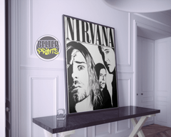 NEVERMIND THE FAME | Nirvana Wall Art | Black & White Band Portrait Print