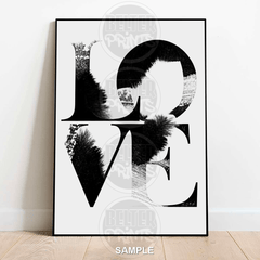 Love Smudge Wall Art Print – Bold Typography LOVE Word Design