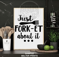 FORK-GET ME NOT | Just Fork-et About It Wall Art | Funny Kitchen Pun Poster