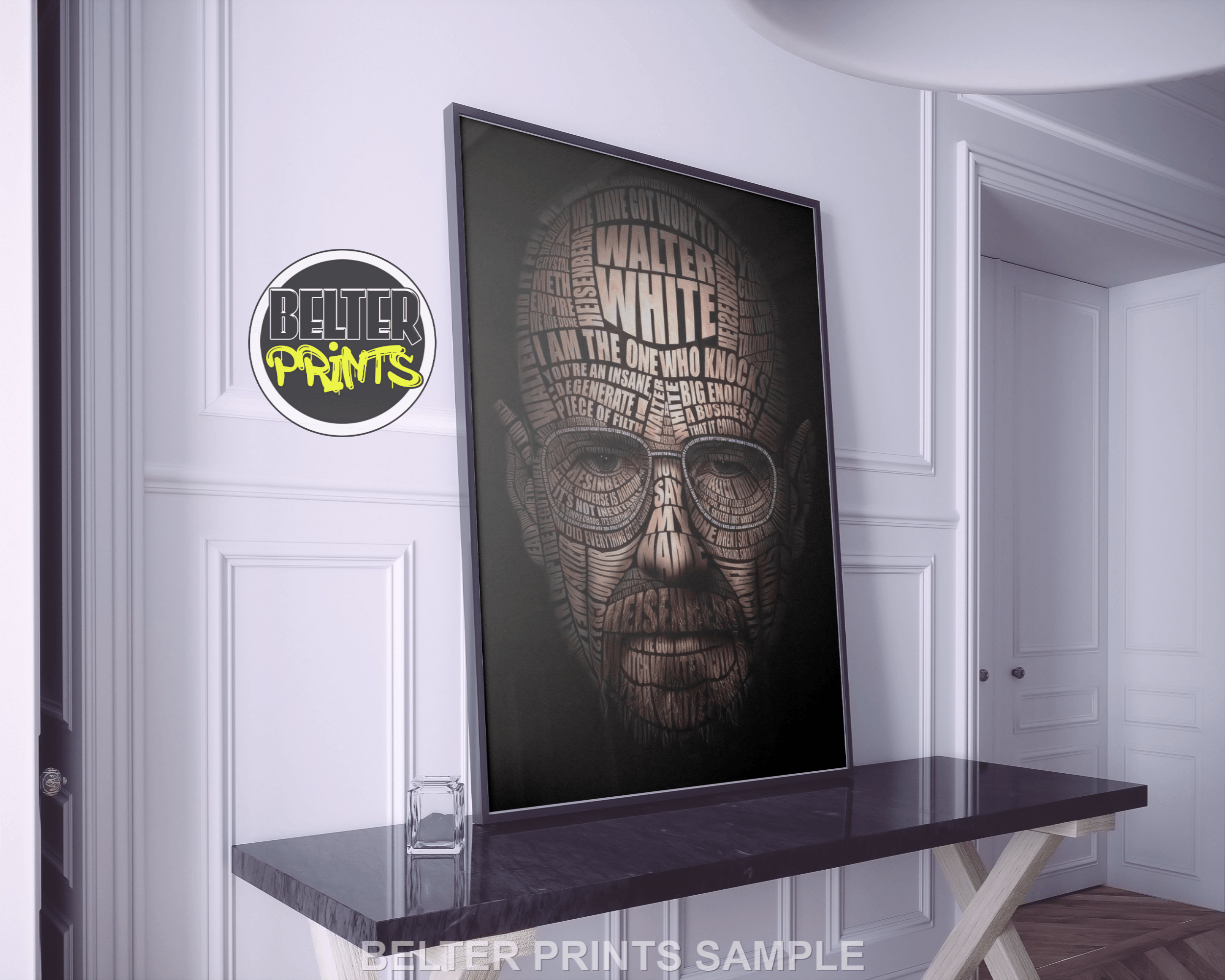 Walter White Breaking Bad Wall Art | Typography Dark Portrait | Bold Crime Legend Print