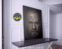 Walter White Breaking Bad Wall Art | Typography Dark Portrait | Bold Crime Legend Print