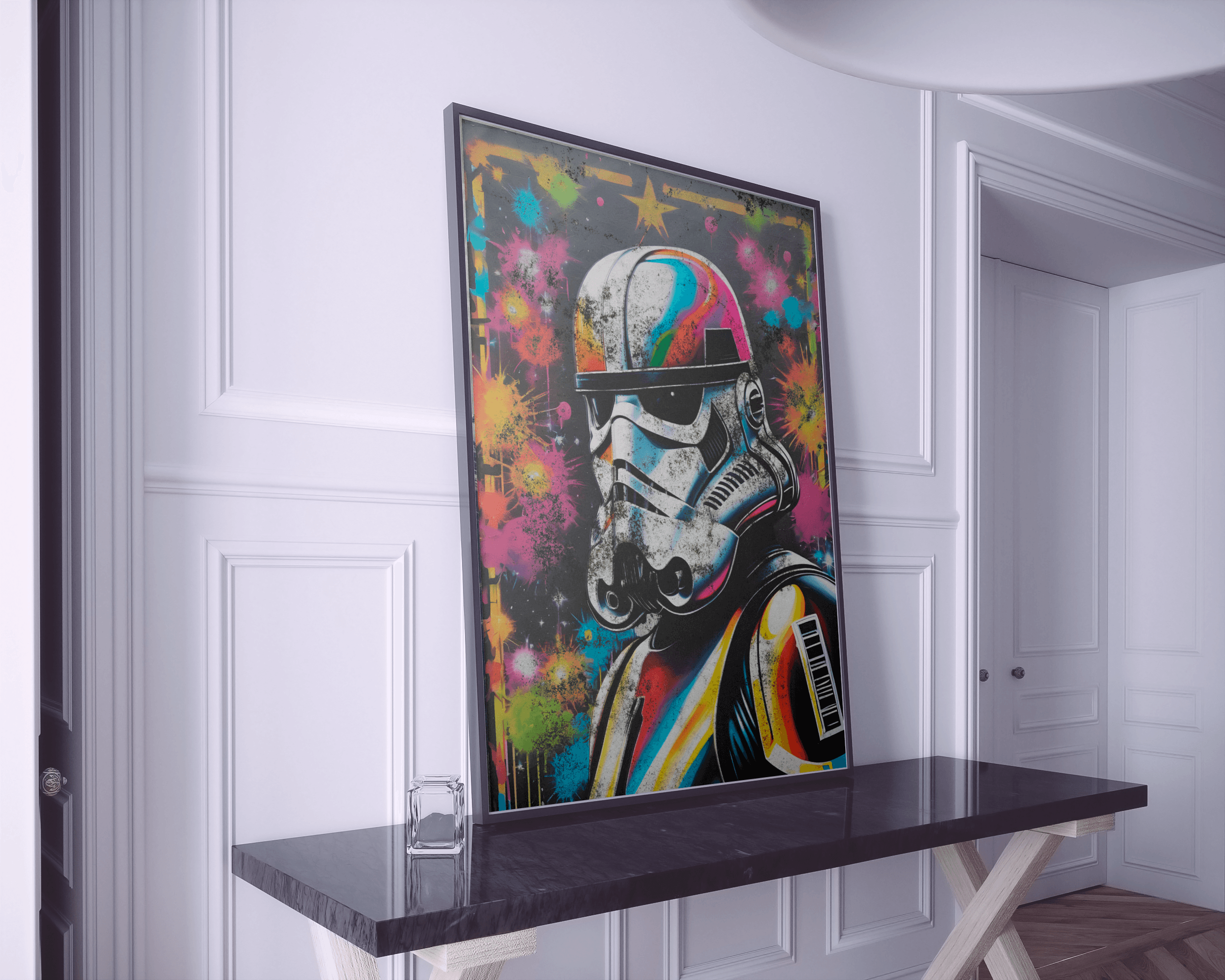 Stormtrooper Graffiti Wall Art | Colourful Urban Street Art Print