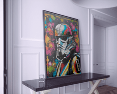 Stormtrooper Graffiti Wall Art | Colourful Urban Street Art Print