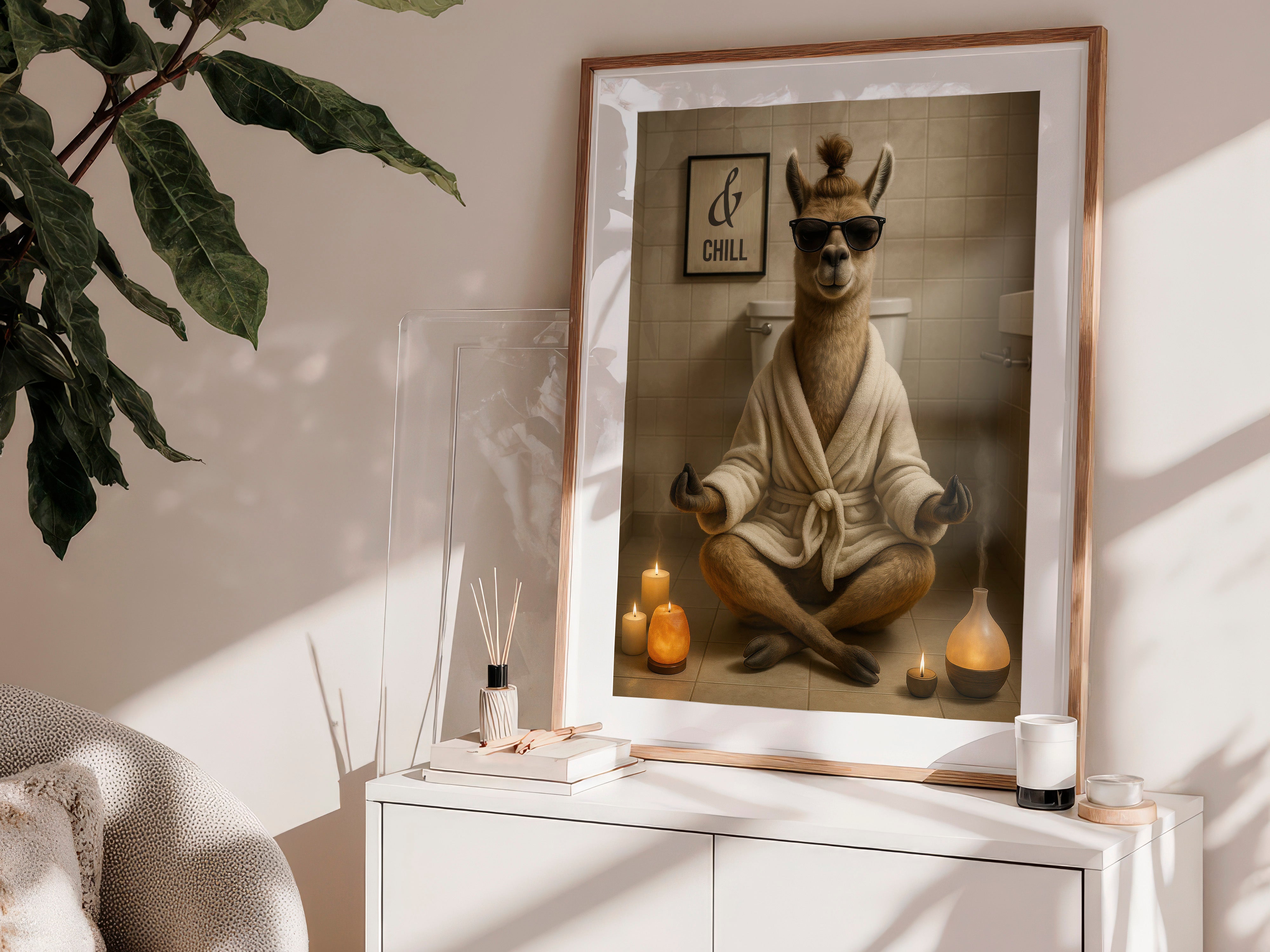 Zen Llama | Unique Funny Chill Animal Wall Art Print