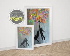 Graffiti Balloon Banksy-Inspired Wall Art Print