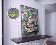 Grafitti Cube Banksy-Inspired Wall Art Print