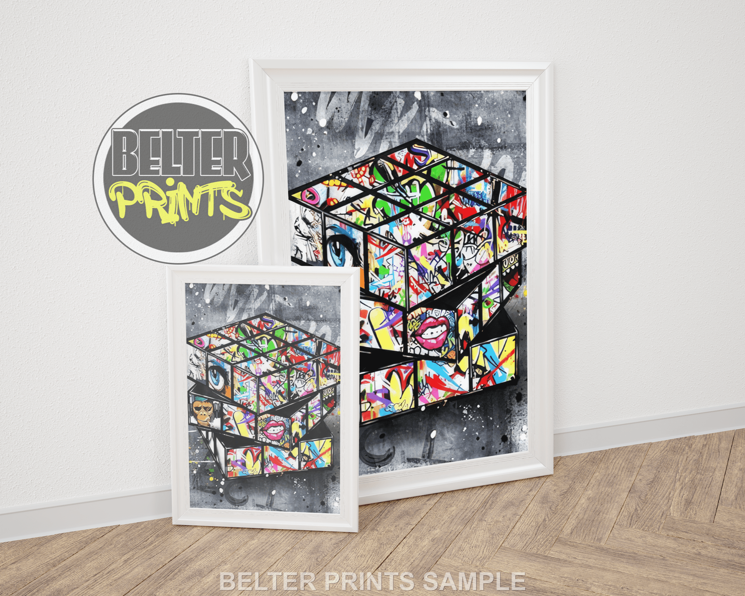 Grafitti Cube Banksy-Inspired Wall Art Print