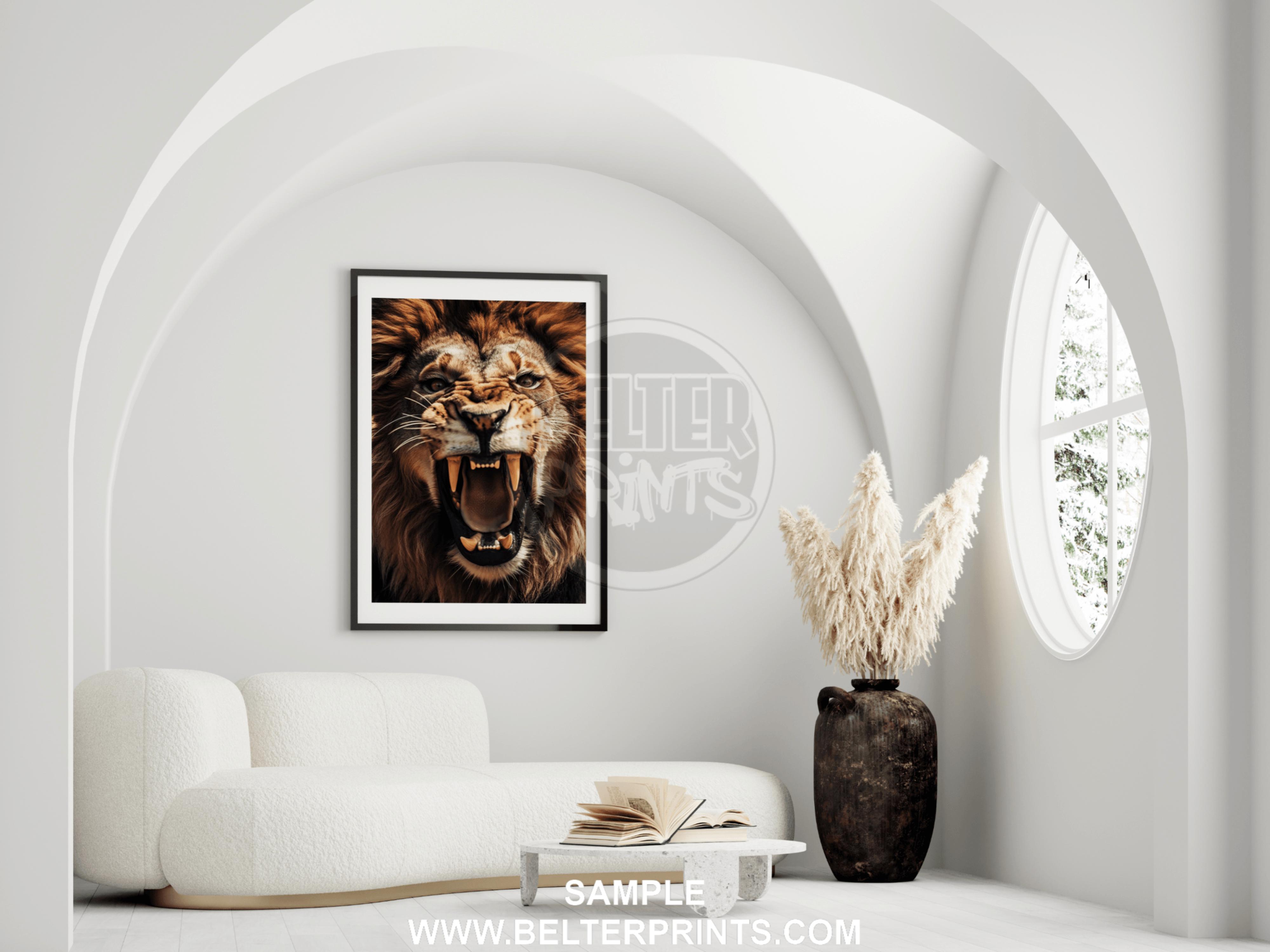 Roaring Lion Wall Art – Fierce Jungle King Animal Print