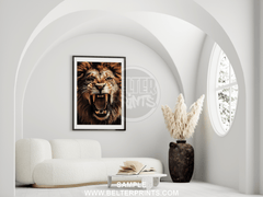 Roaring Lion Wall Art – Fierce Jungle King Animal Print