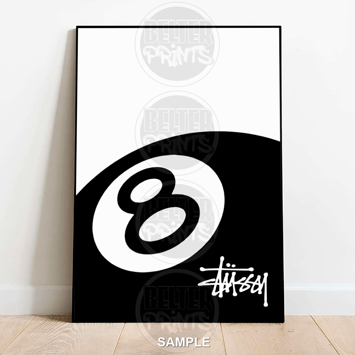 Stüssy Inspired 8-Ball Wall Art | Bold Urban Street Poster