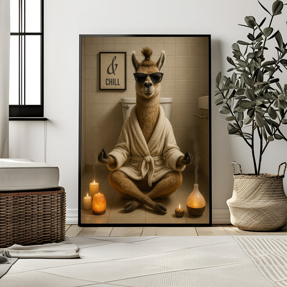 Zen Llama | Unique Funny Chill Animal Wall Art Print