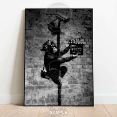 Monkey Action Banksy-Inspired Wall Art Print