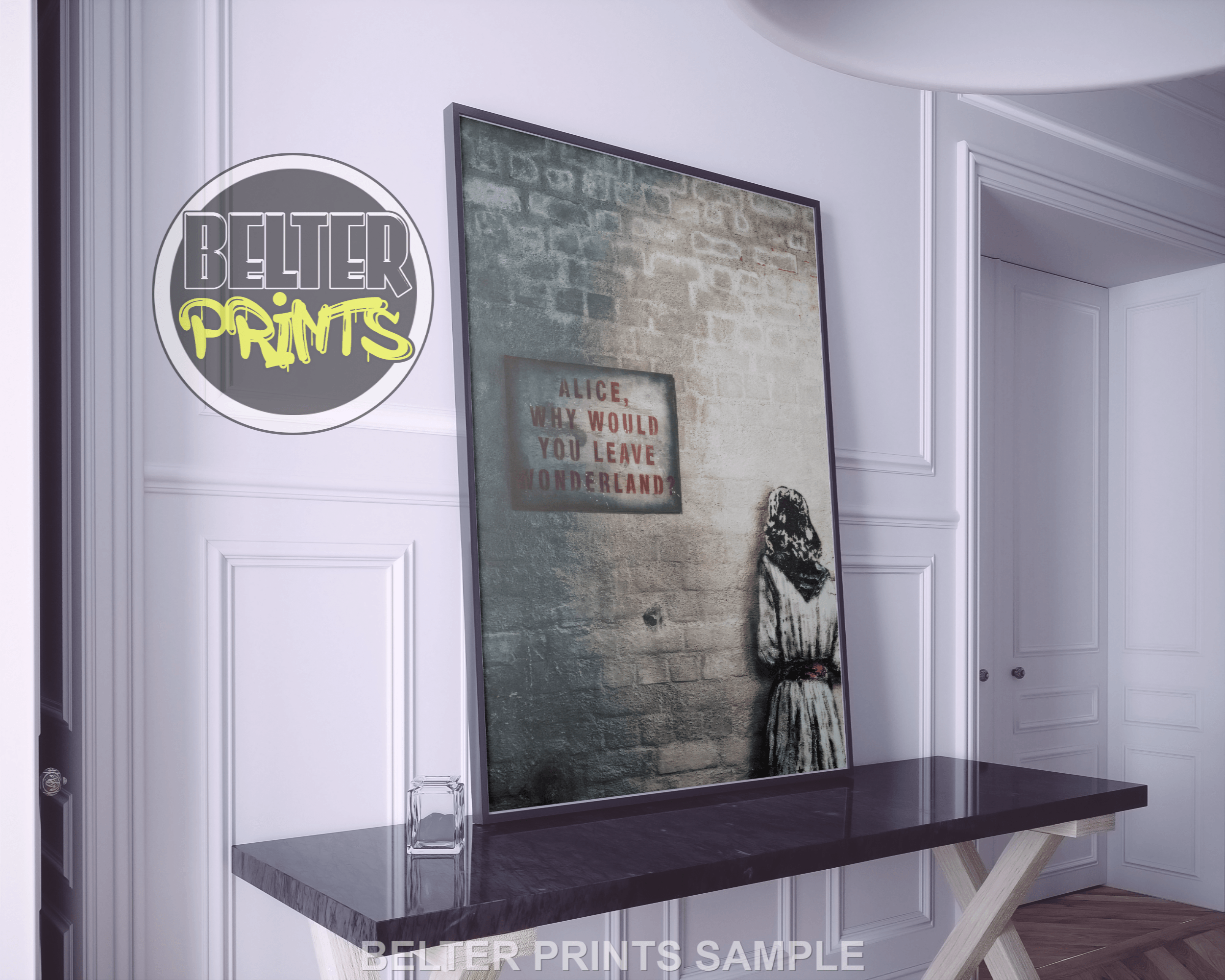 Alice Wonderland Banksy-Inspired Wall Art Print