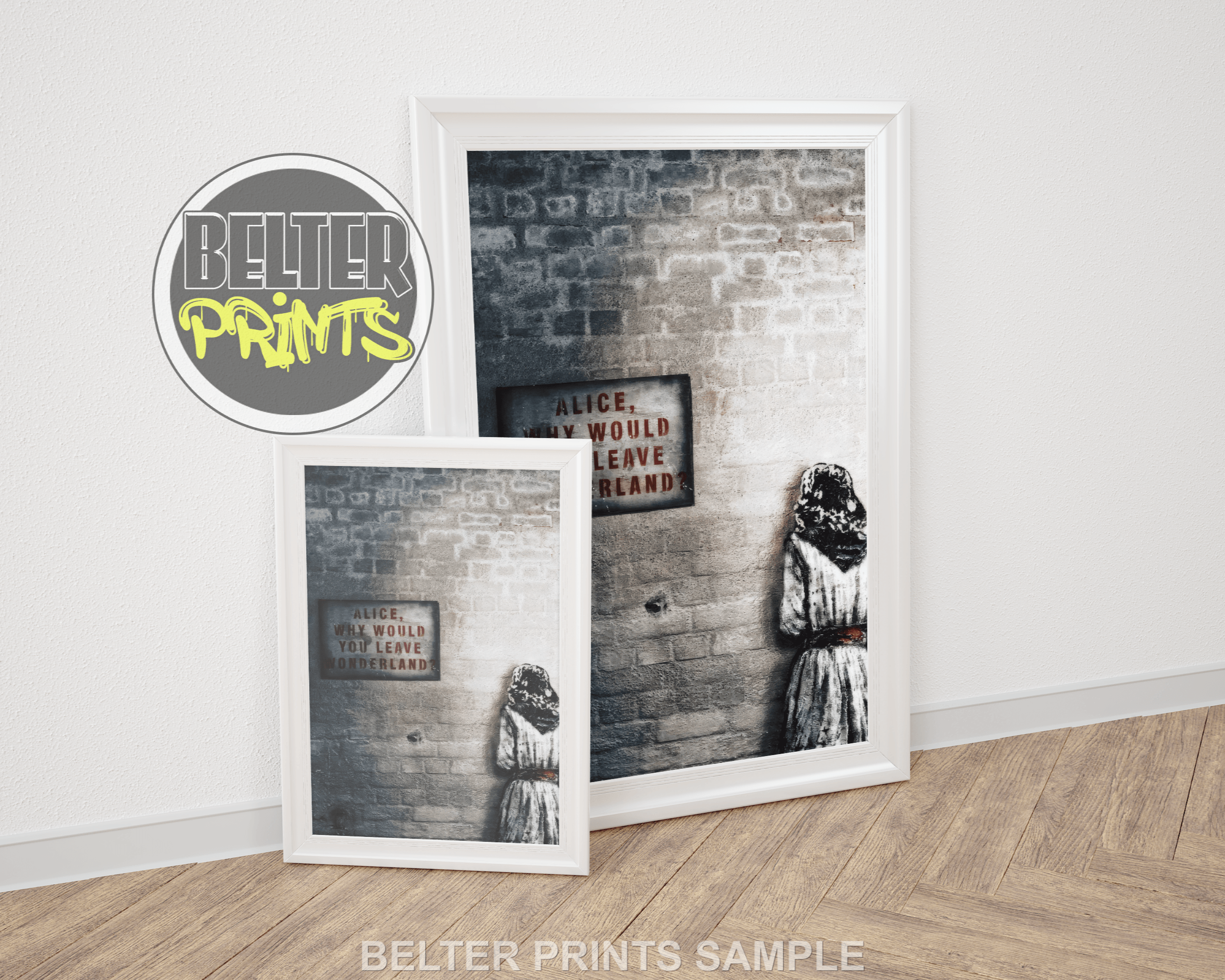 Alice Wonderland Banksy-Inspired Wall Art Print