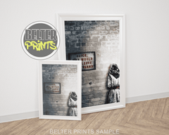 Alice Wonderland Banksy-Inspired Wall Art Print