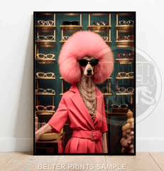 Puddle of Pink Wall Art Print – Stylish Poodle in Pink
