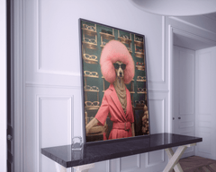 Puddle of Pink Wall Art Print – Stylish Poodle in Pink