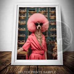 Puddle of Pink Wall Art Print – Stylish Poodle in Pink