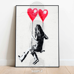 Heart Swing Banksy-Inspired Wall Art Print