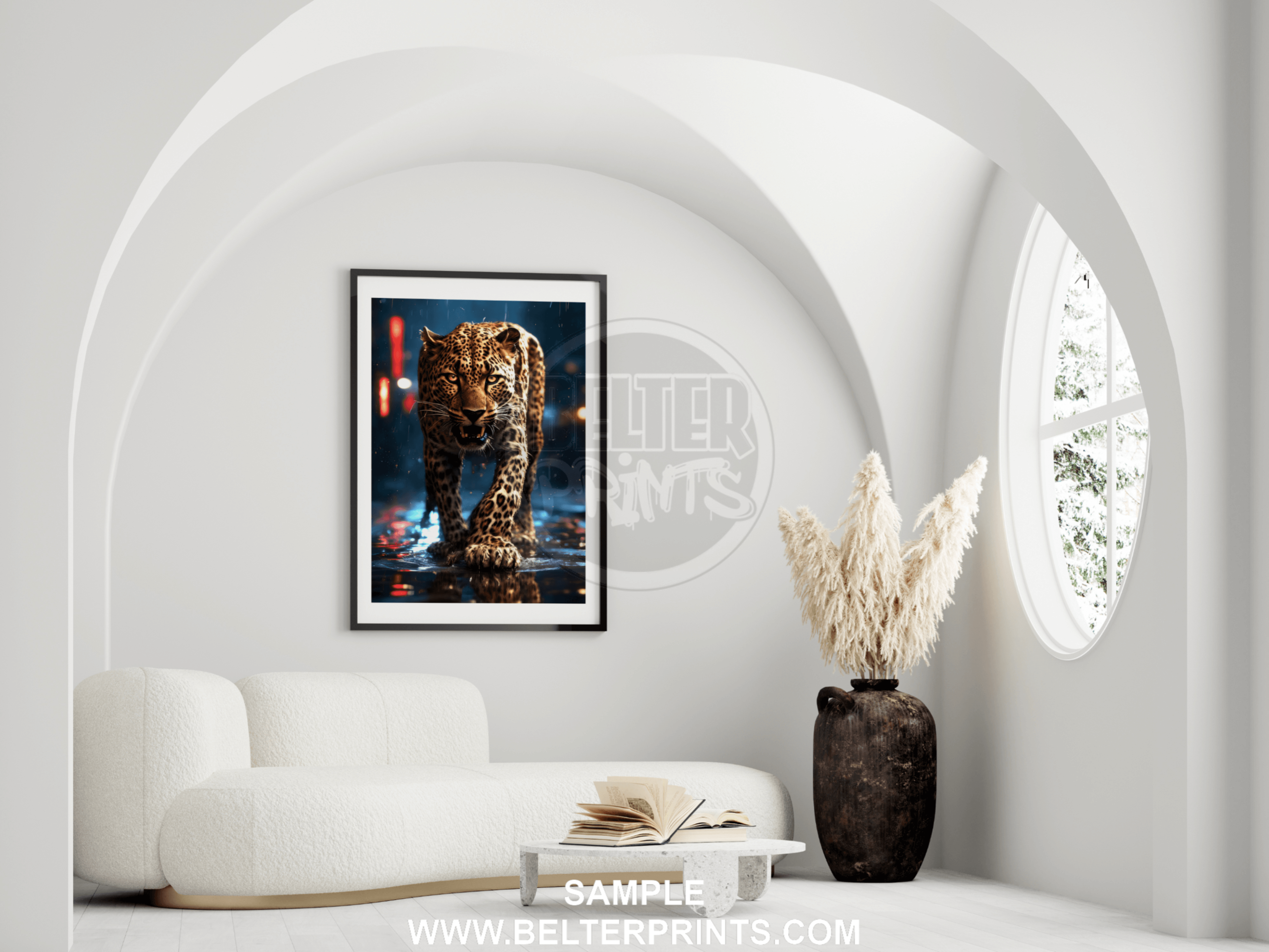 Urban Leopard Wall Art – Night Stalker Jungle Cat Print