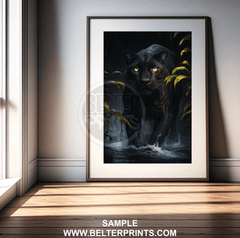 Black Panther Wall Art – Jungle Stalker Big Cat Print