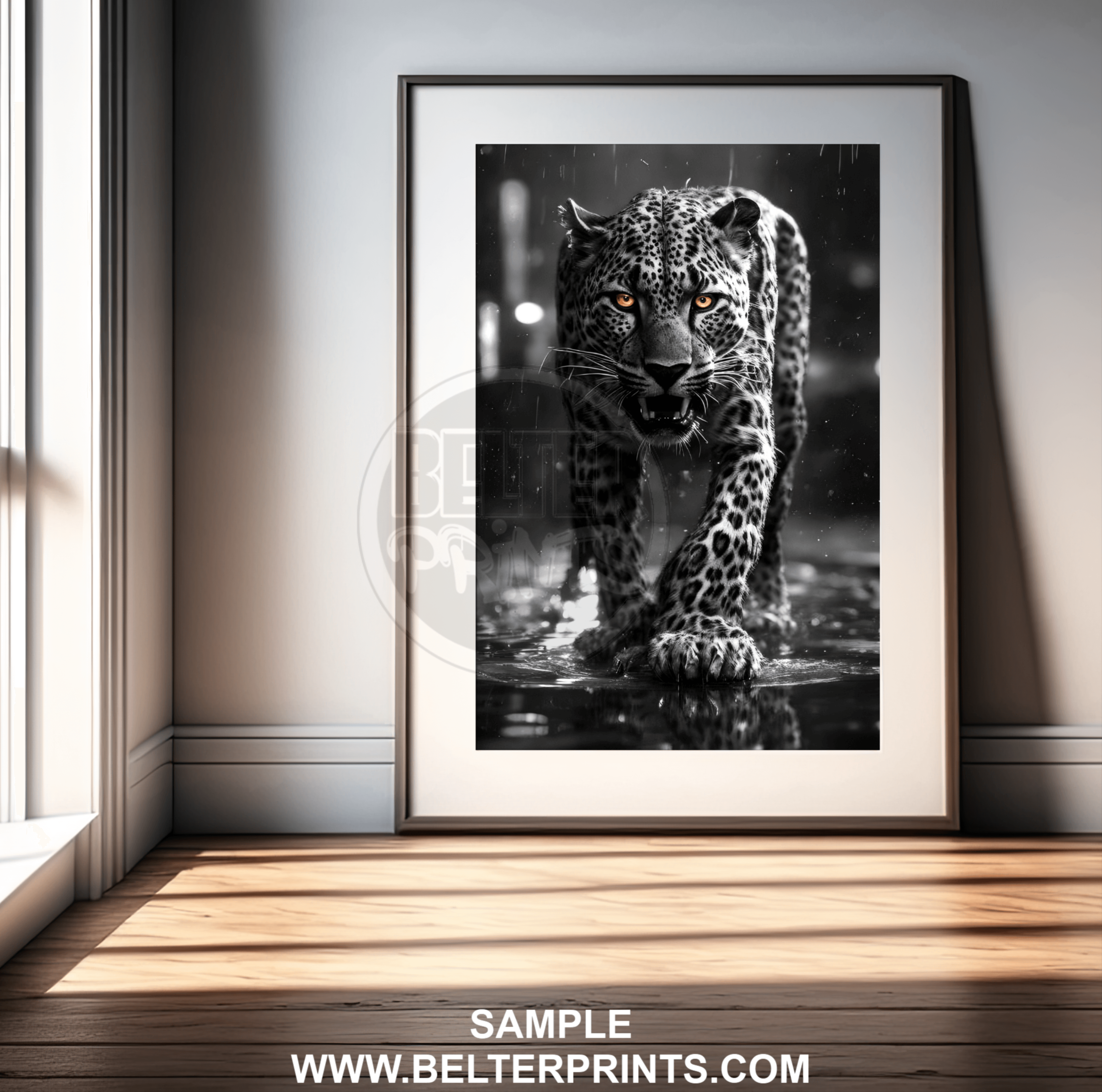 Urban Leopard Wall Art – Night Stalker Jungle Cat Print