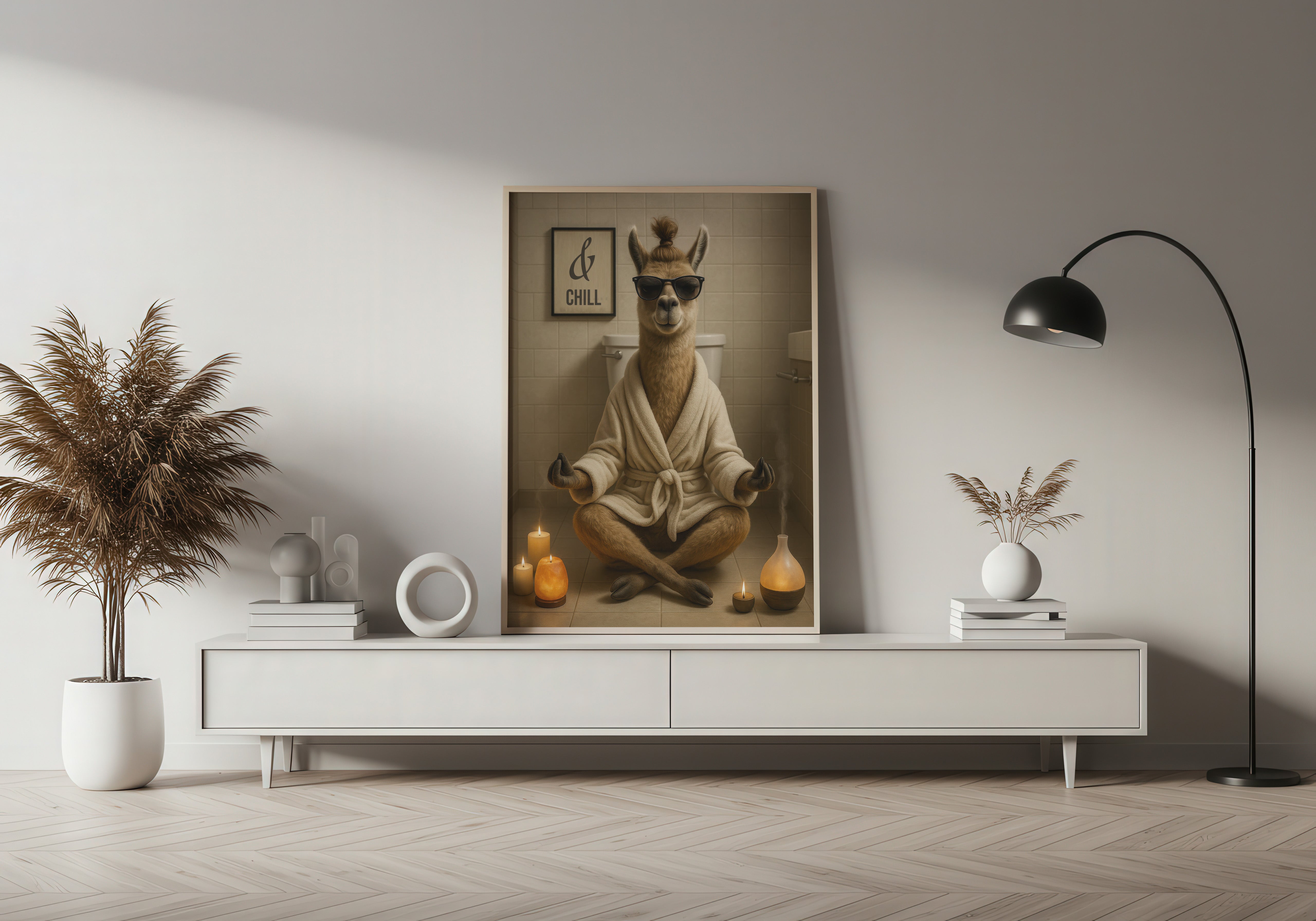 Zen Llama | Unique Funny Chill Animal Wall Art Print