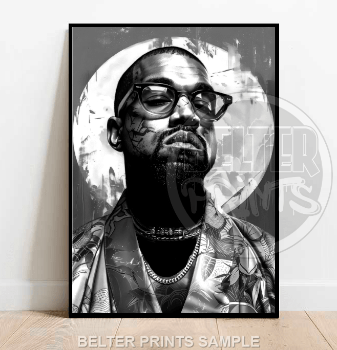 SAINT YE | Kanye West Wall Art | Monochrome Icon Portrait Print