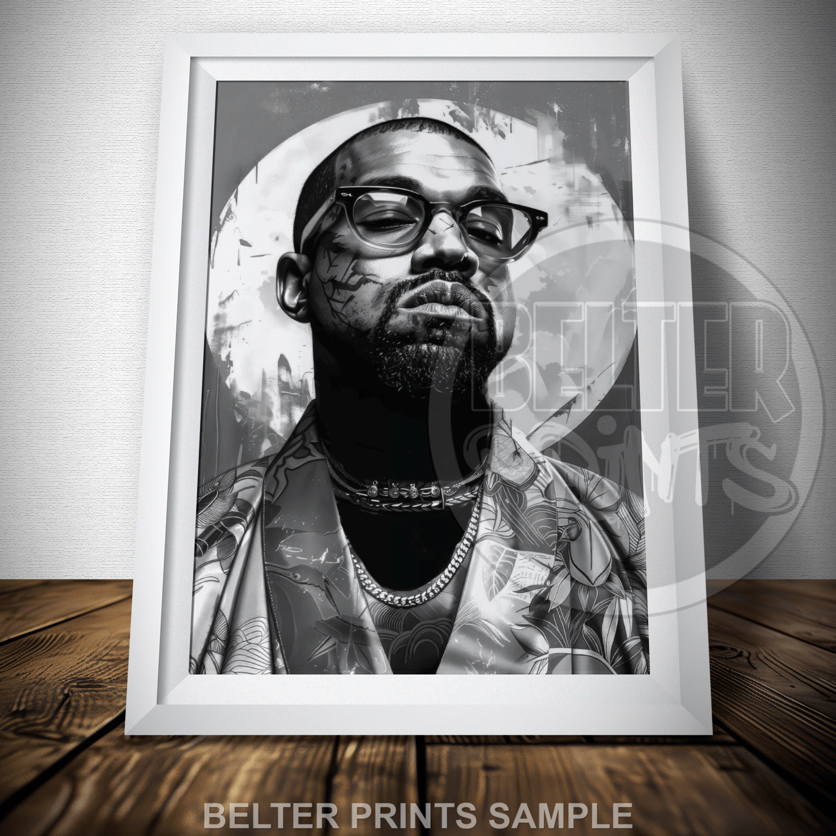 SAINT YE | Kanye West Wall Art | Monochrome Icon Portrait Print