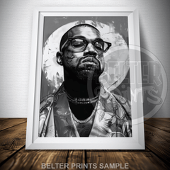 SAINT YE | Kanye West Wall Art | Monochrome Icon Portrait Print