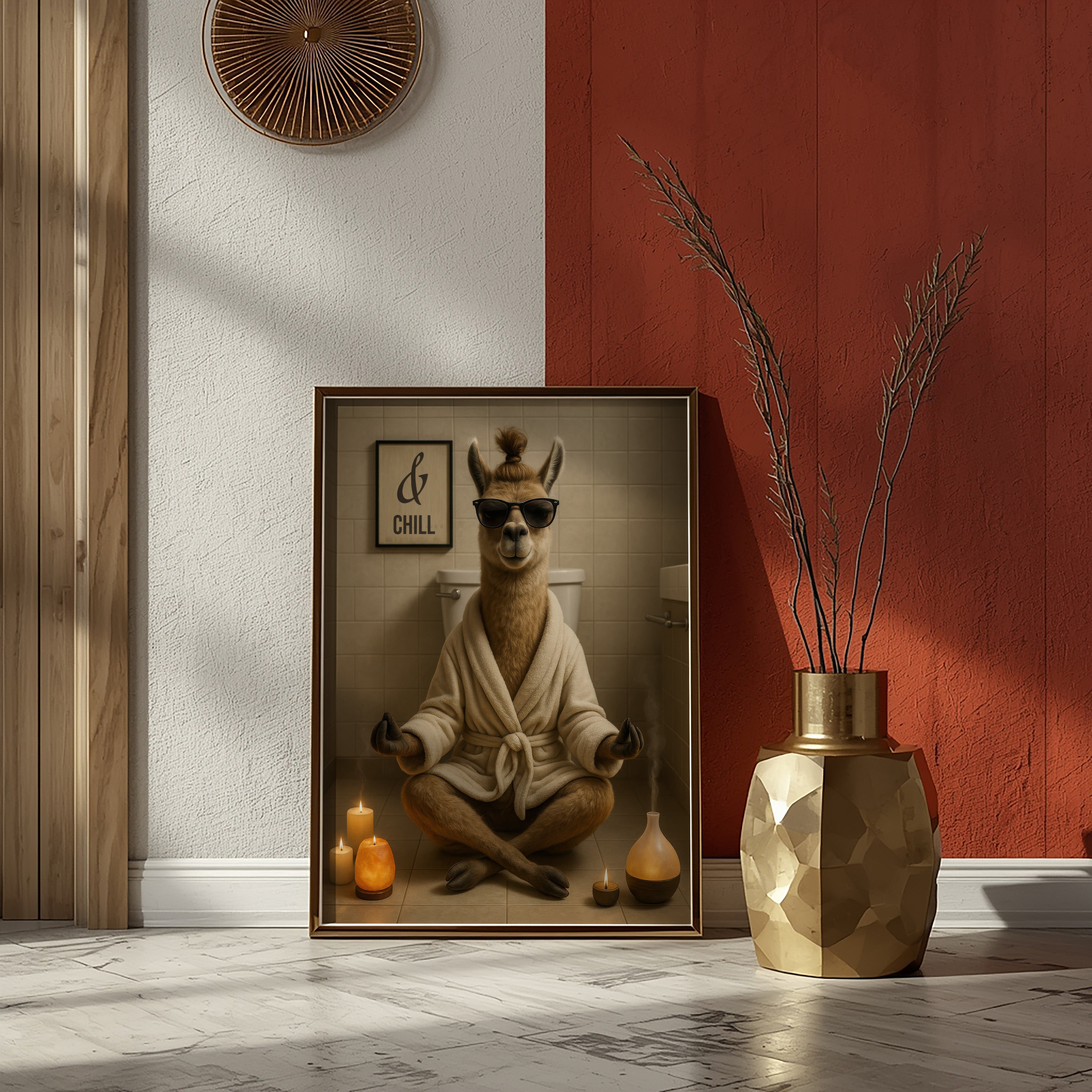 Zen Llama | Unique Funny Chill Animal Wall Art Print