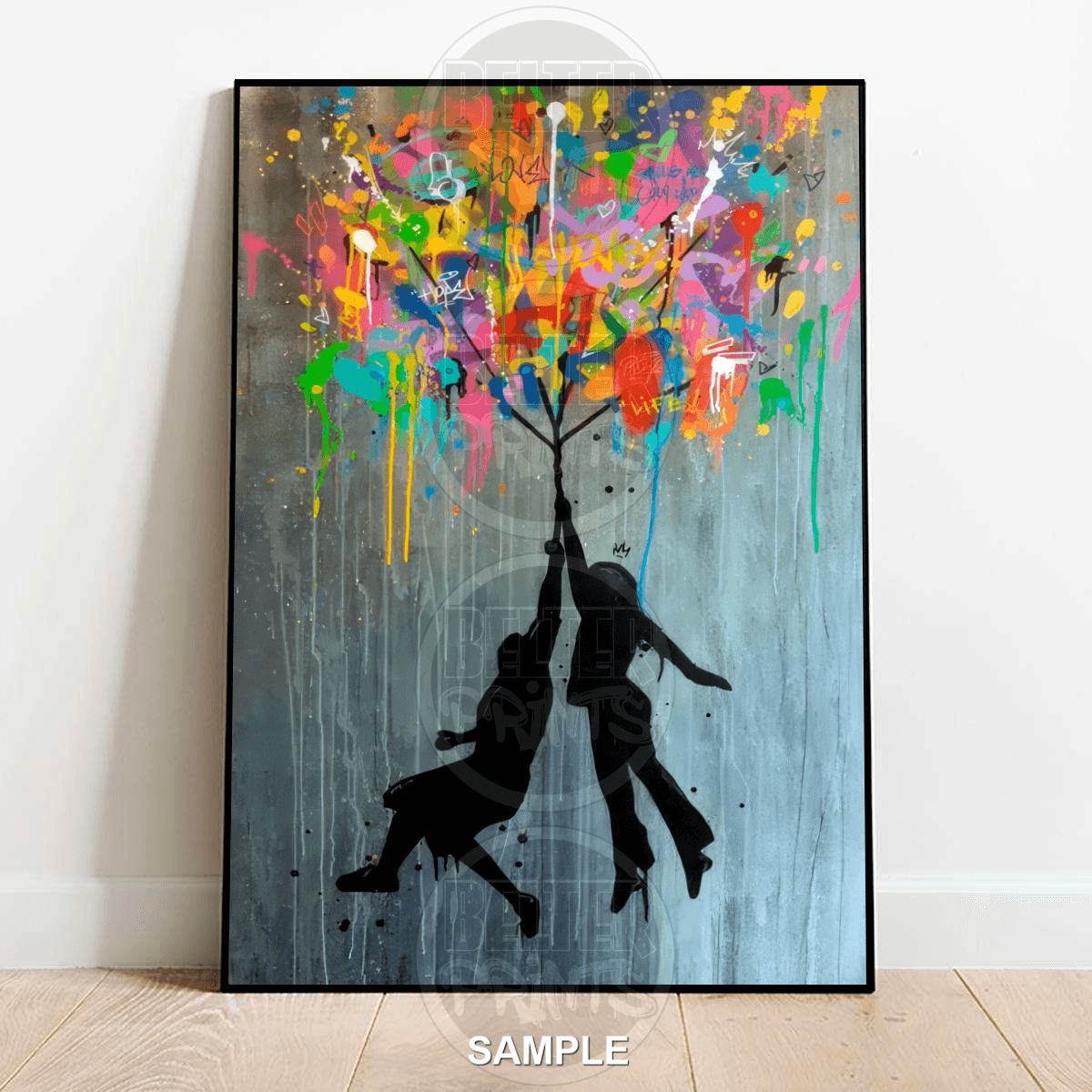 Graffiti Balloon Banksy-Inspired Wall Art Print