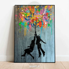 Graffiti Balloon Banksy-Inspired Wall Art Print