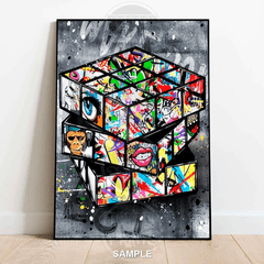 Grafitti Cube Banksy-Inspired Wall Art Print